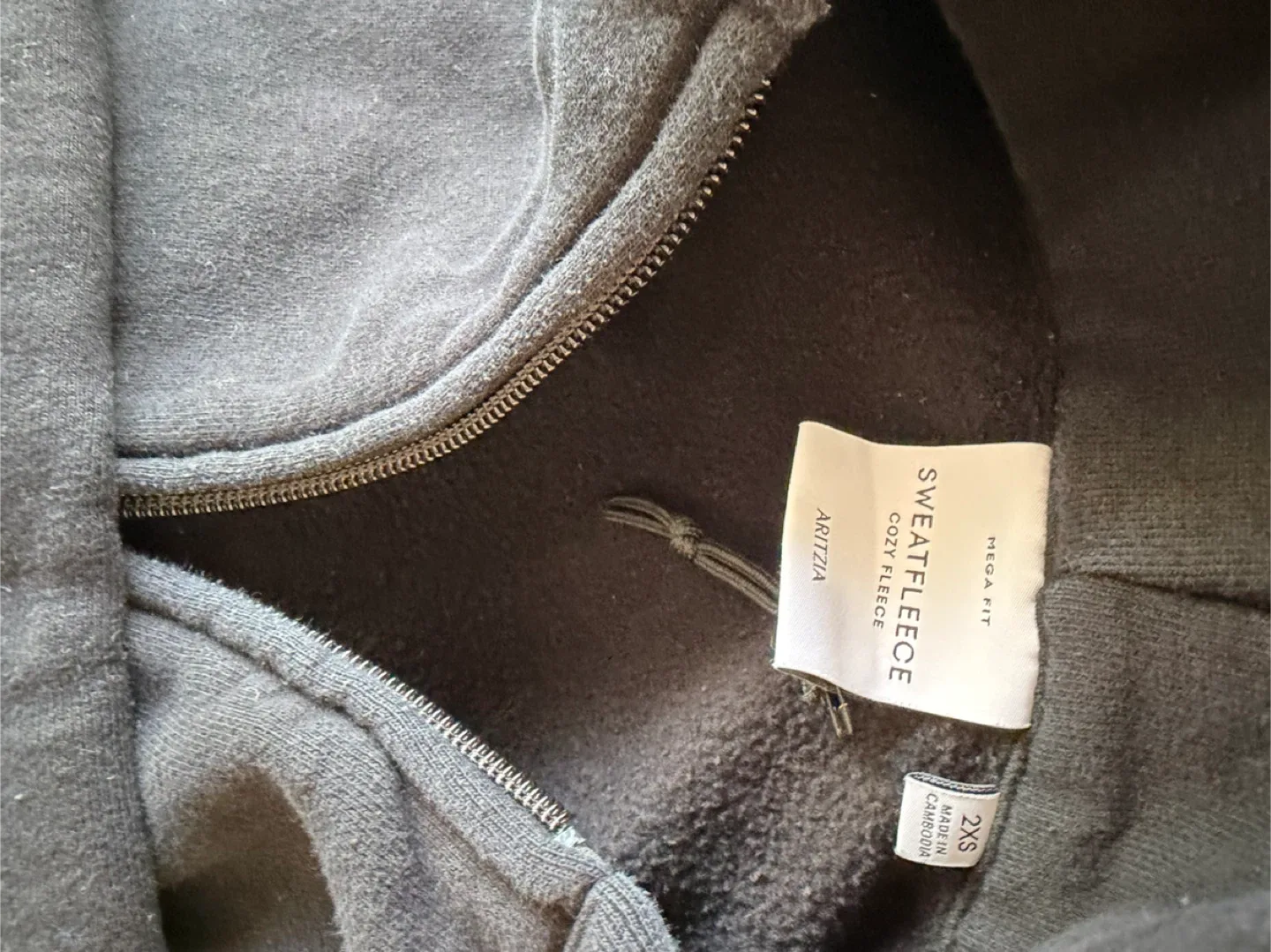 Aritzia Mega Cozy Fleece Zip Hoodie 2XS