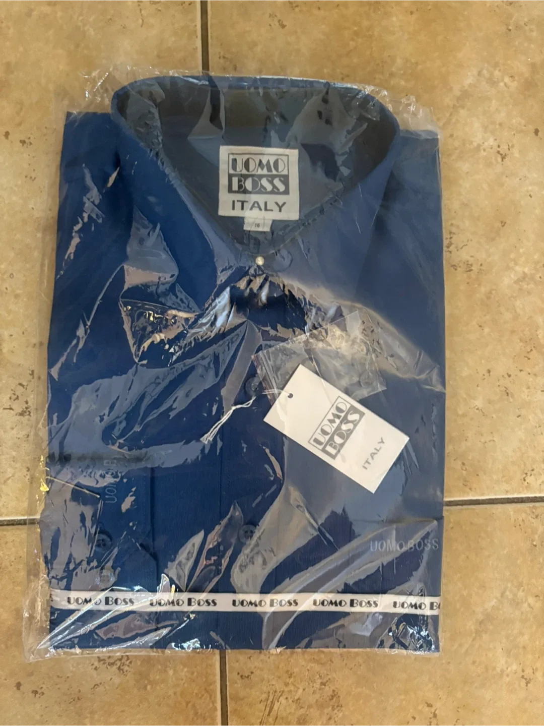 Men’s New Uomo Boss Italy Blue Shirt - Size 16