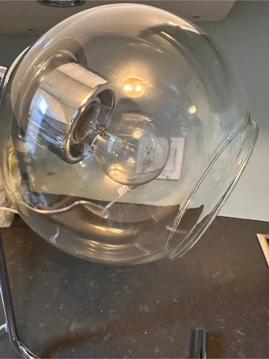 Chrome Desk Lamp with Glass Globe image indicator(5)