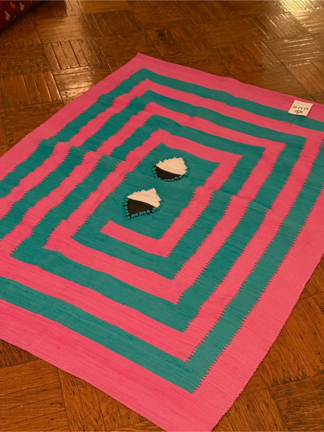 (New with tag) GUR Rug, Pink and Teal image indicator(4)