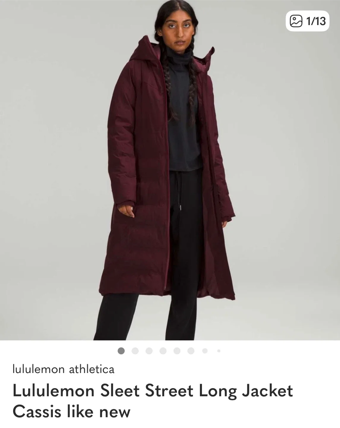 New Lululemon Sleet Street Long Jacket - Cassis