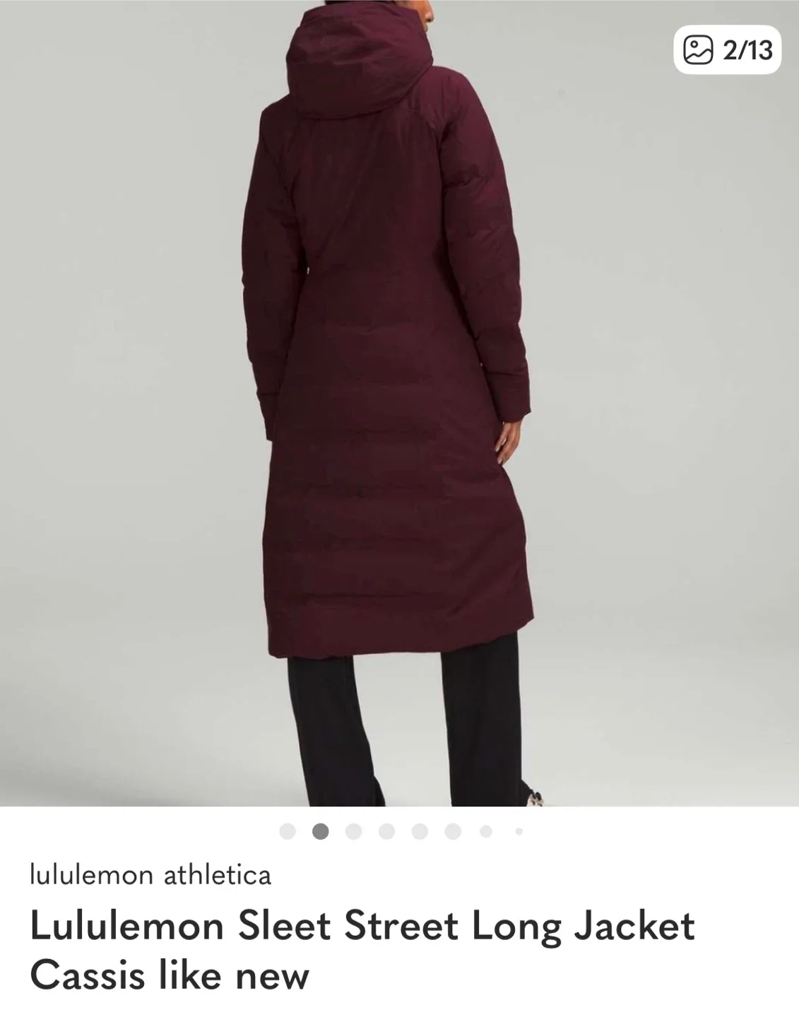 New Lululemon Sleet Street Long Jacket - Cassis image indicator(4)
