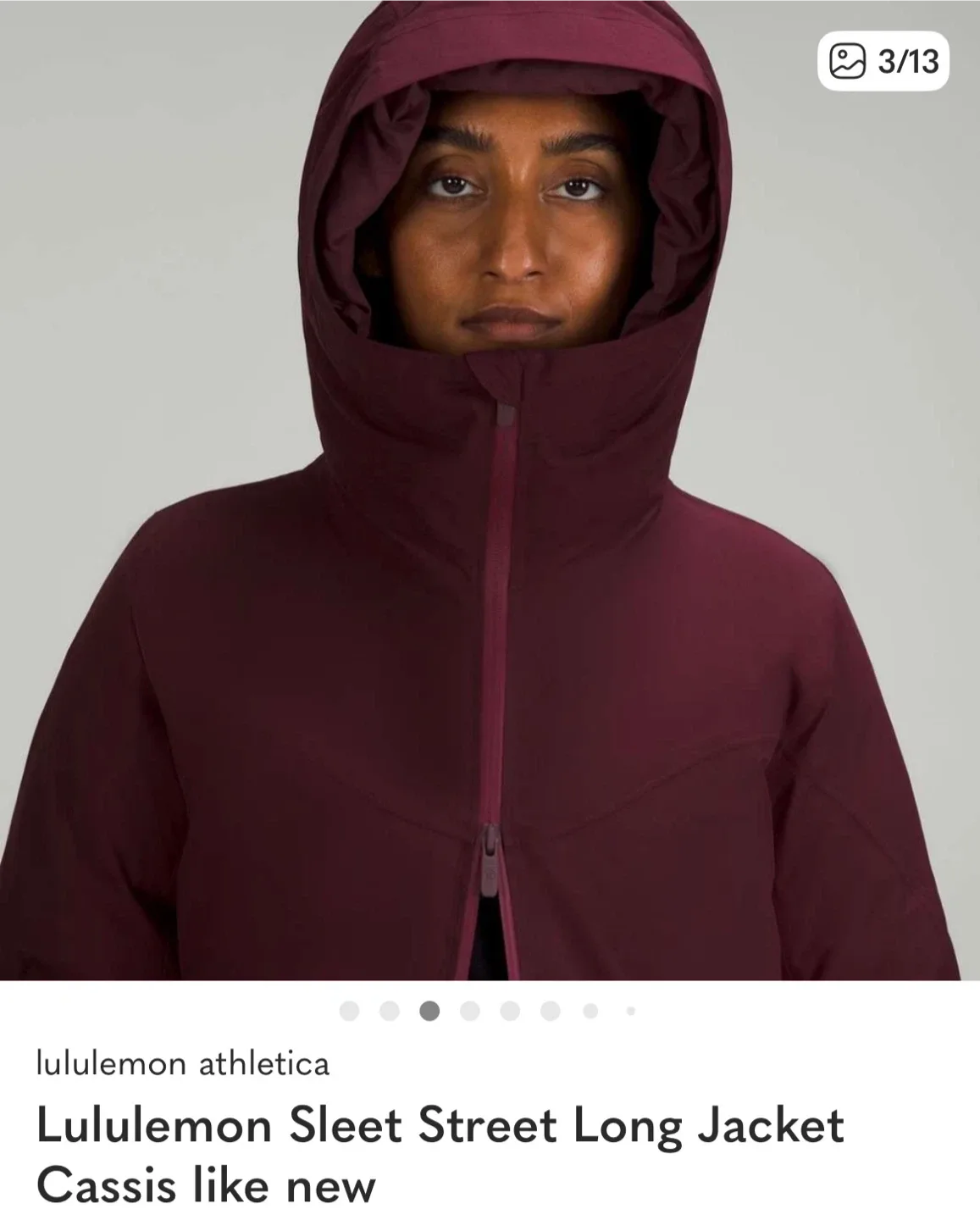New Lululemon Sleet Street Long Jacket - Cassis image indicator(3)