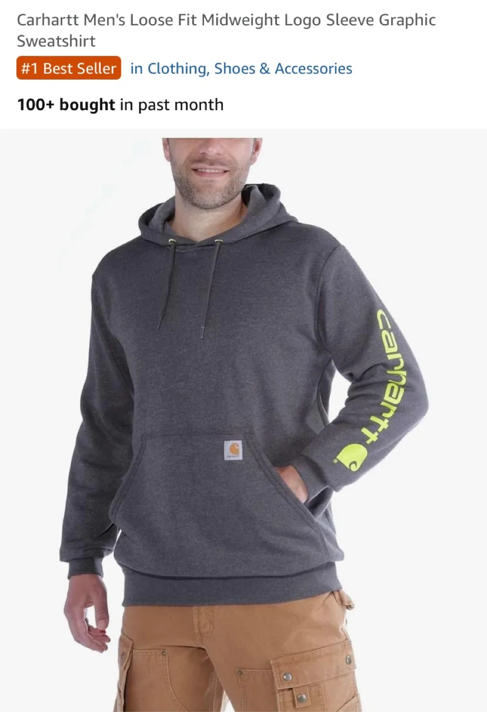 New Carhartt Men's Logo Sleeve Graphic Sweatshirt Large Tall