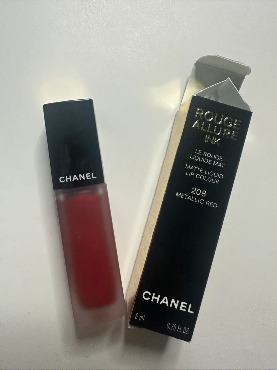 Chanel Rouge Allure Ink 208 Metallic Red Lip Colour