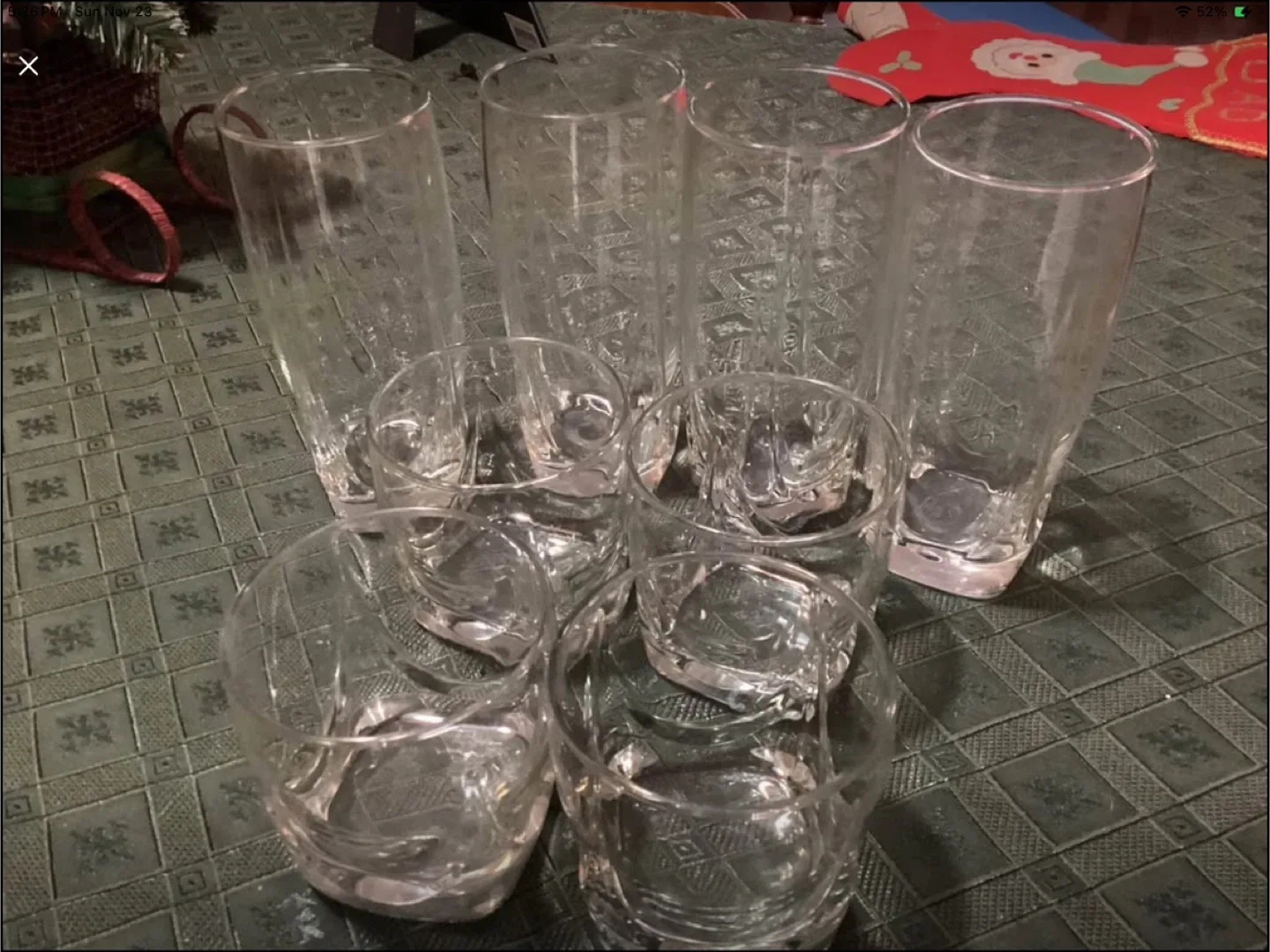 Set of 8 Glass Tumblers