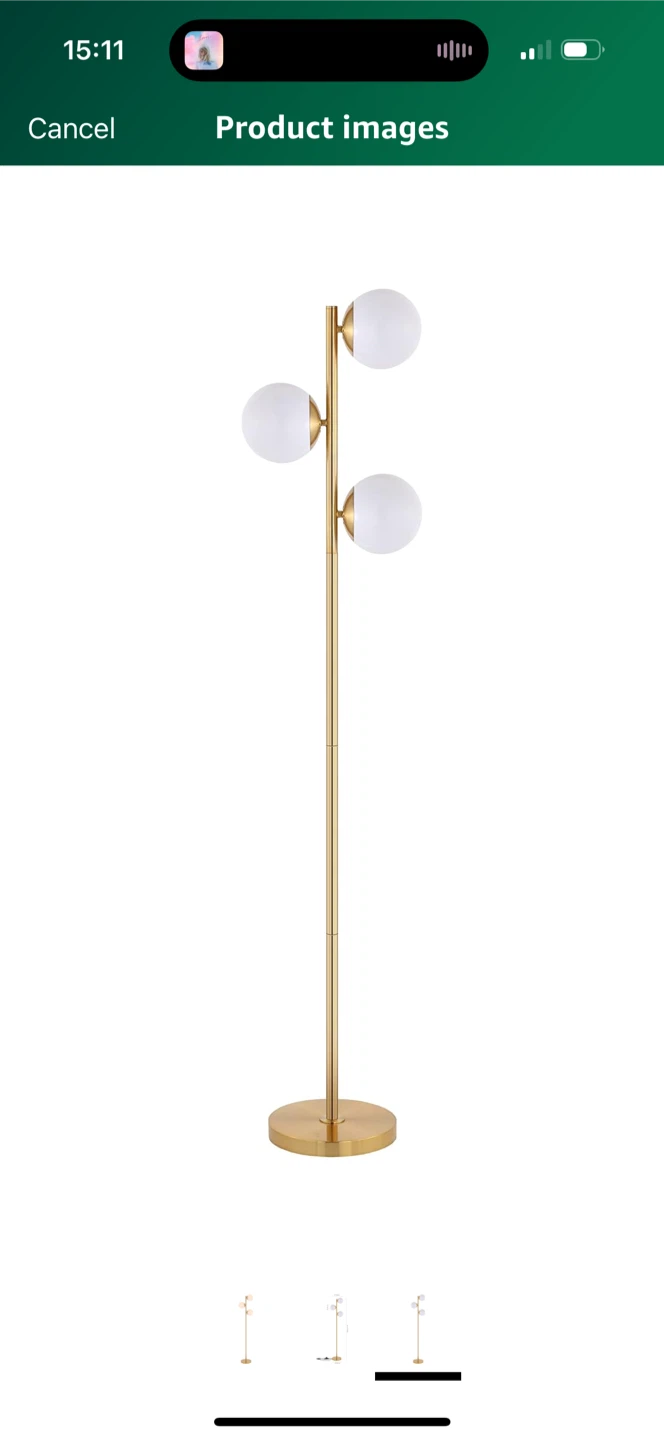 SAFAVIEH Modern Gold 63-inch 3-Light Floor Lamp - photo 2