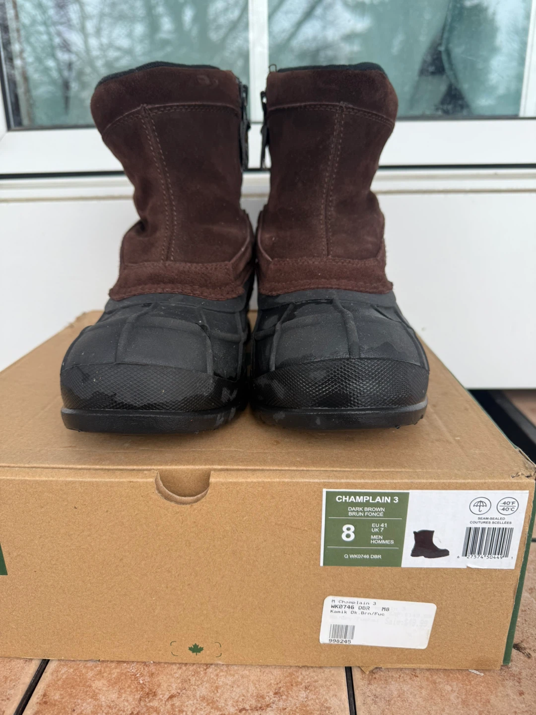 Kamik Champlain 3 Brown Winter Boots - Size 8