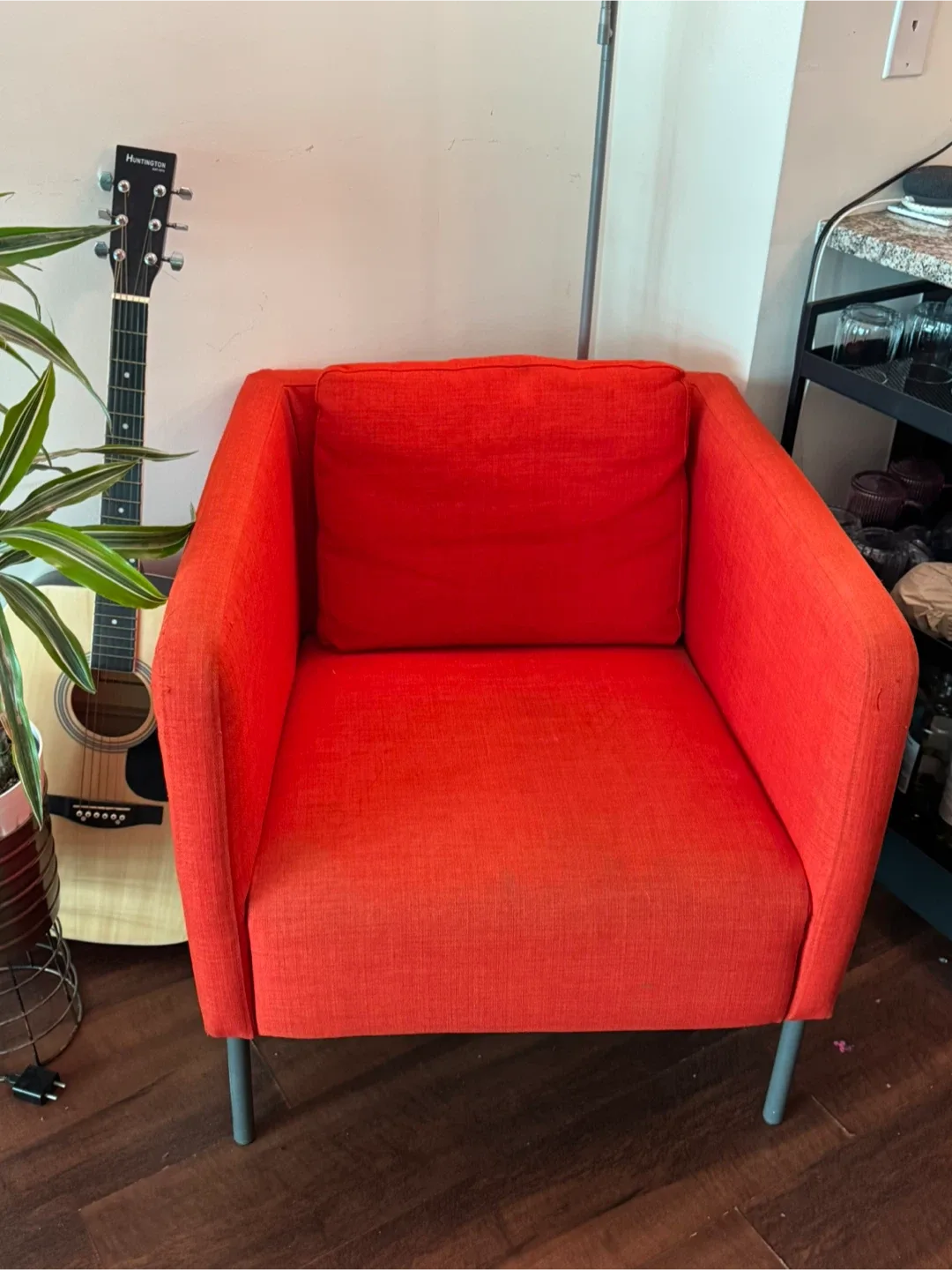 Ikea Red Armchair with Cushion