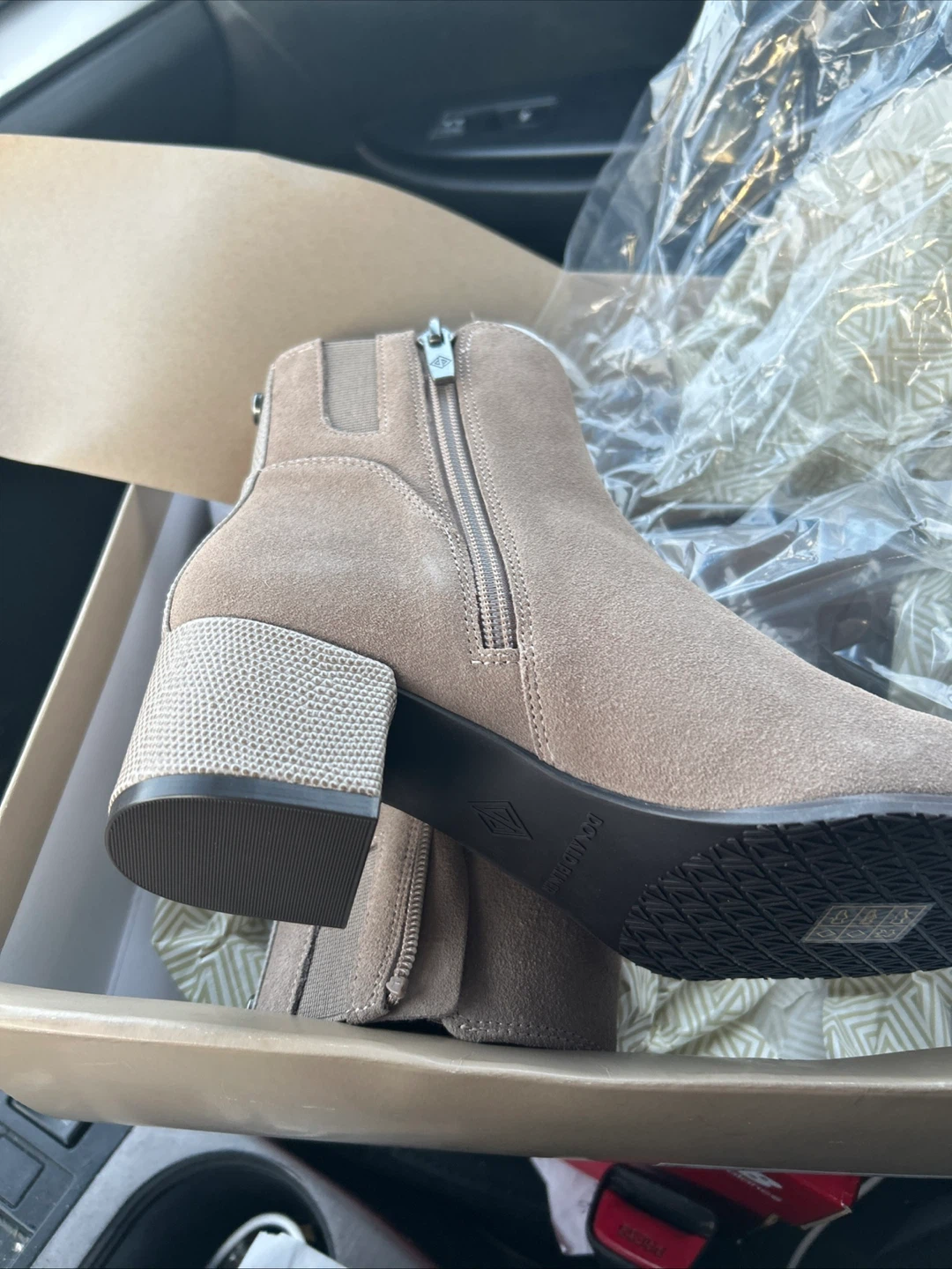 Donald Pliner Suede Ankle Boots - Size 6, Taupe