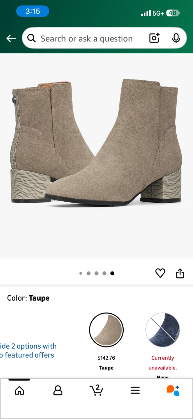 Donald Pliner Suede Ankle Boots - Size 6, Taupe - photo 2