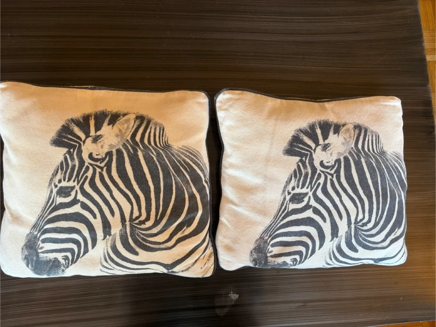 Zebra Print Throw Pillows - Set of 2