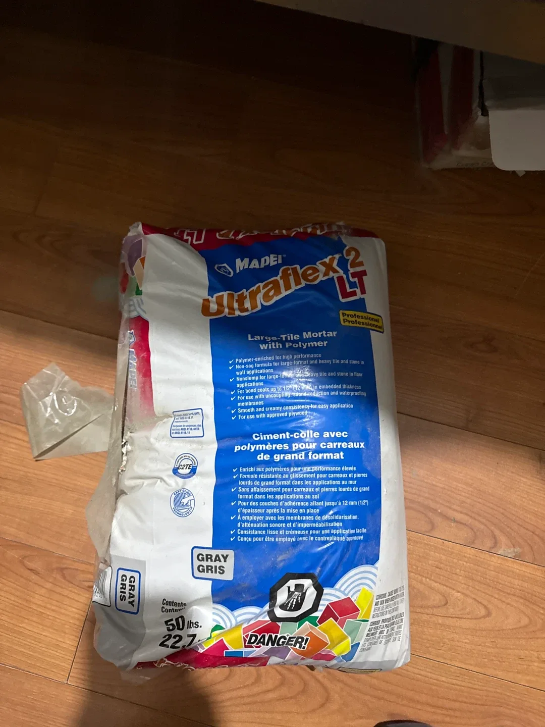 Mapei Ultraflex 2 LT Gray Tile Mortar - 50 lbs