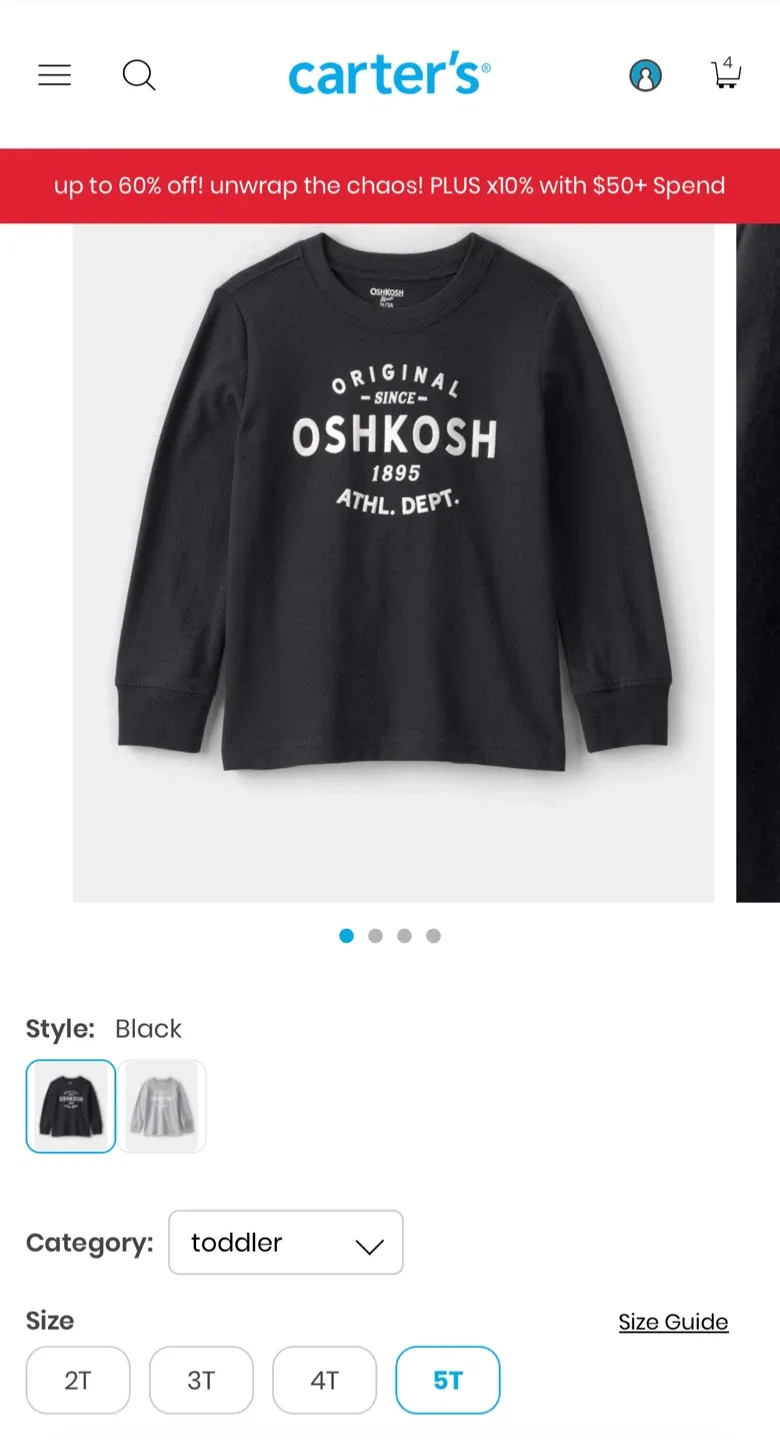 Long sleeve for toddler boy- Size 5T image indicator(2)