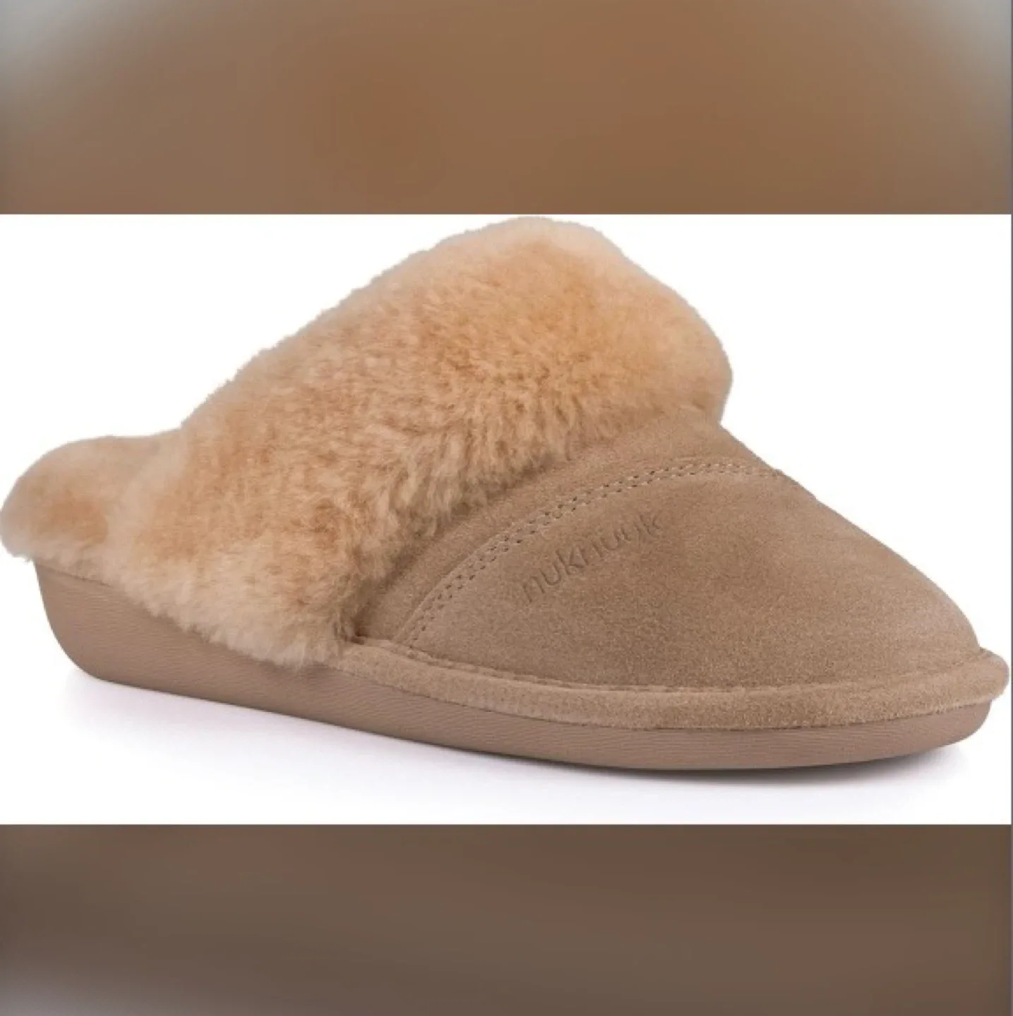 Nuknuuk Leather Suede Sheepskin Slippers Size 7 *BNIB*