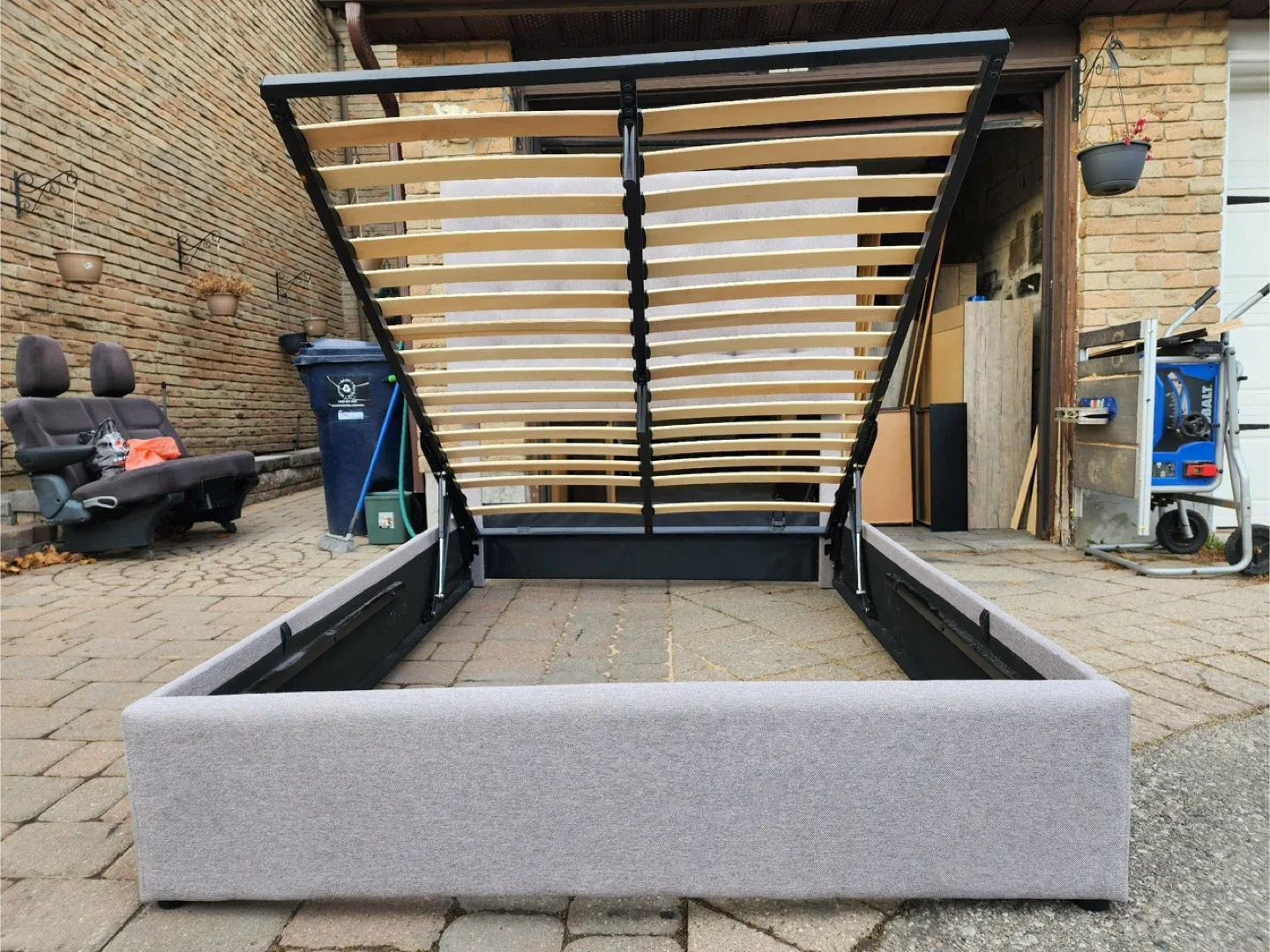 Upholstered Platform Bed Frame - Grey image indicator(8)