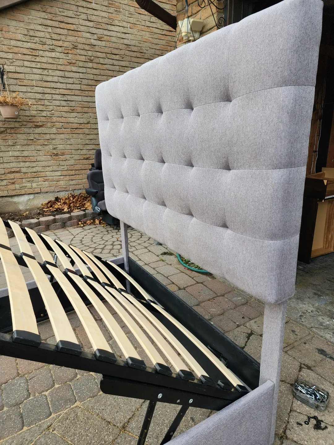 Upholstered Platform Bed Frame - Grey image indicator(9)