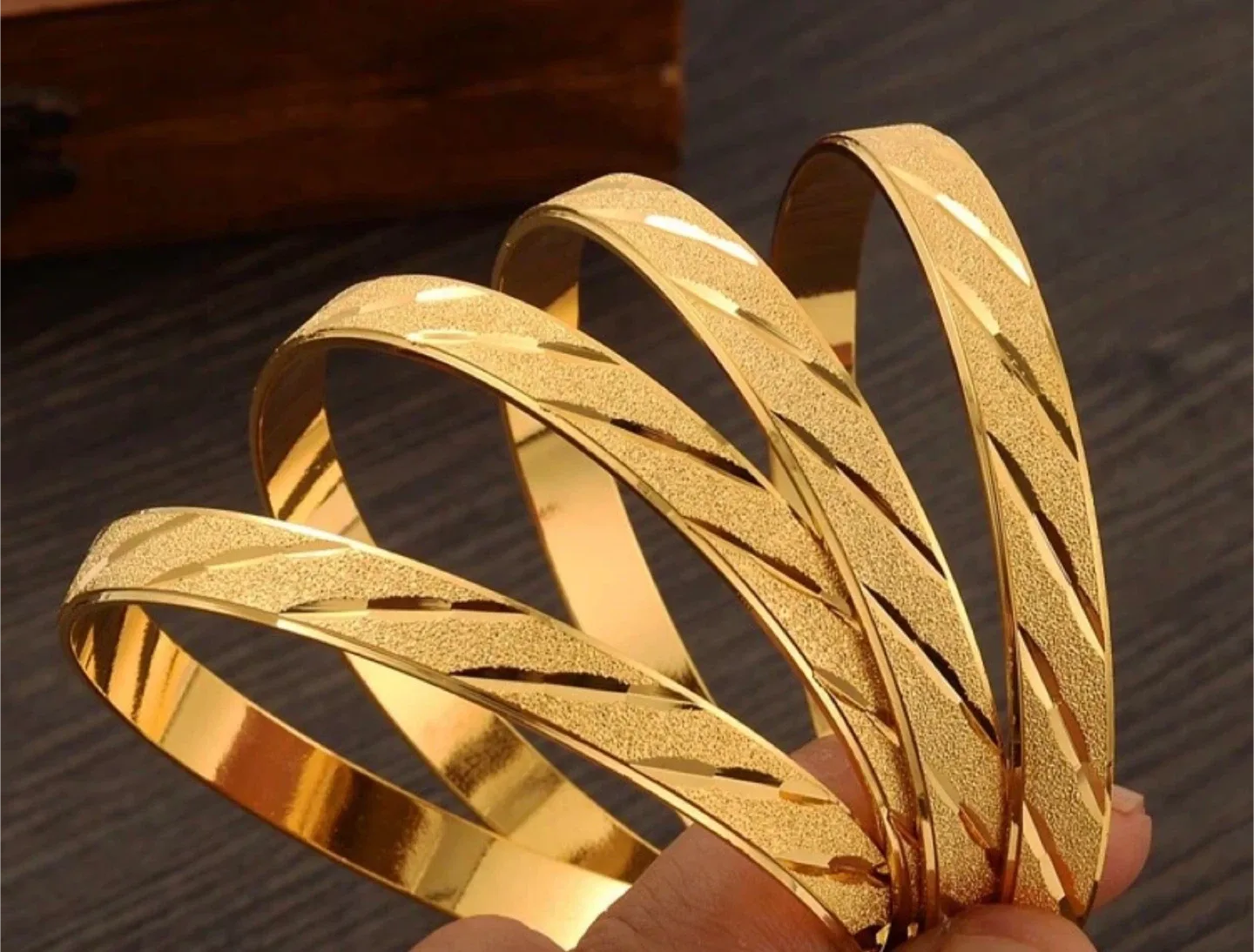 Gold Bangle Bracelet Set