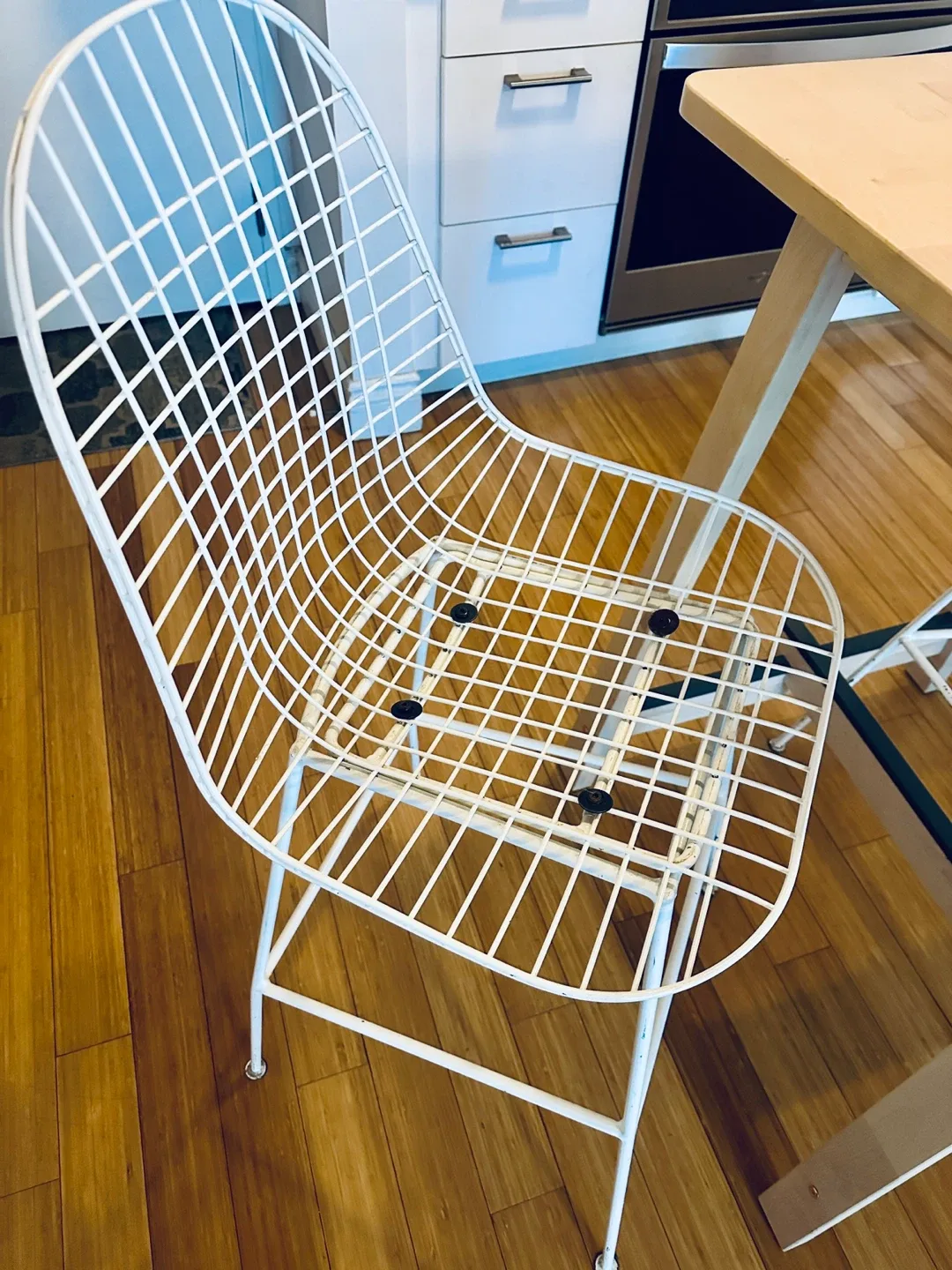 IKEA BAR HEIGHT KITCHEN ISLAND TABLE & VINTAGE BERTOIA STOOLS image indicator(2)