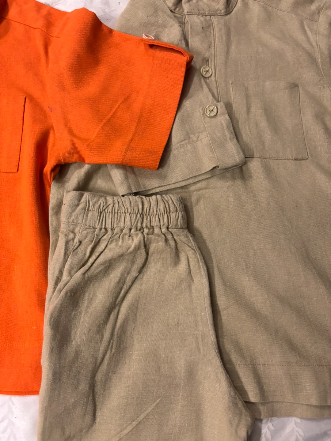 Trendy by Dee Kids' Outfit - Orange & Beige