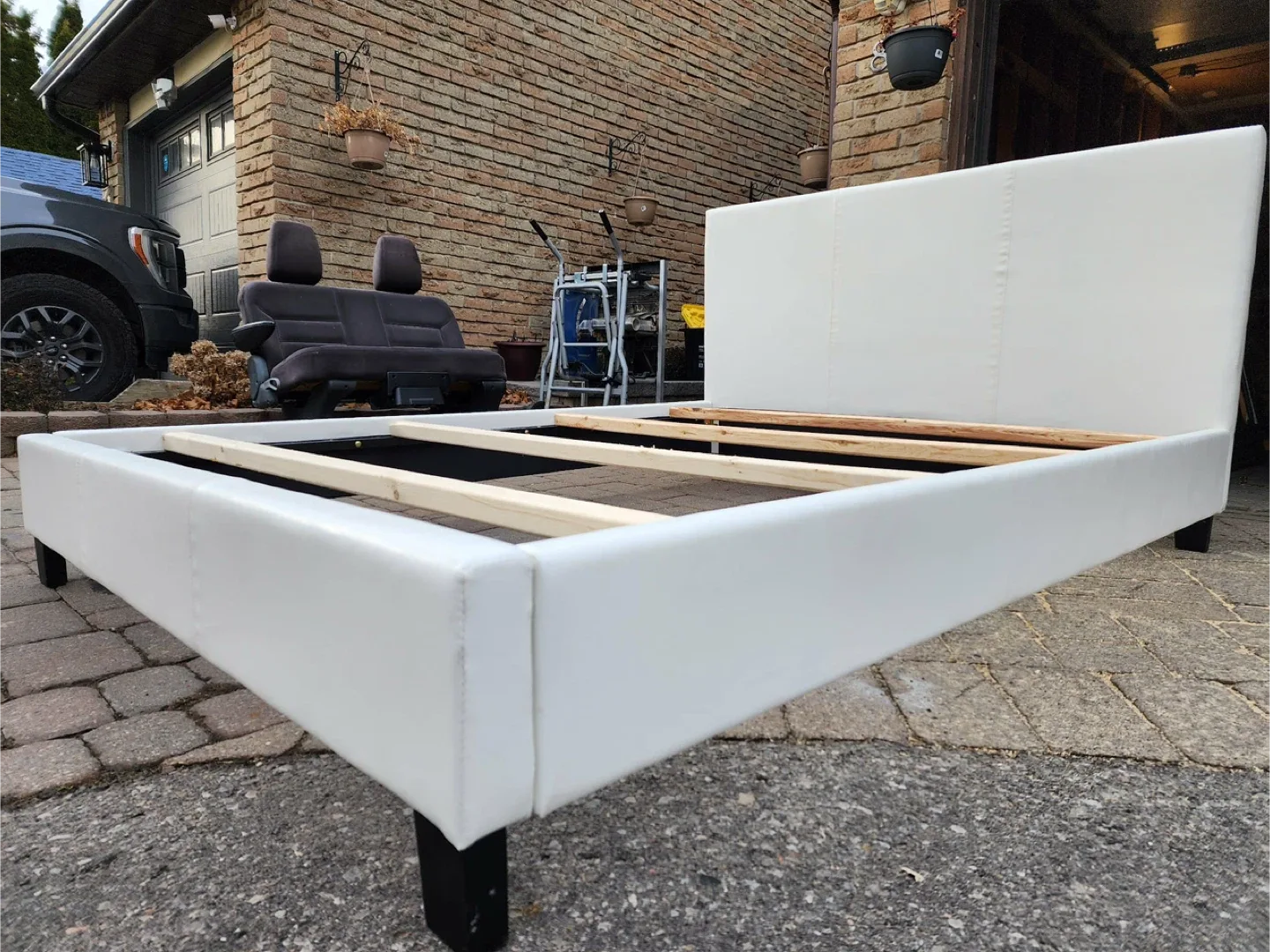 White Upholstered Bed Frame image indicator(4)