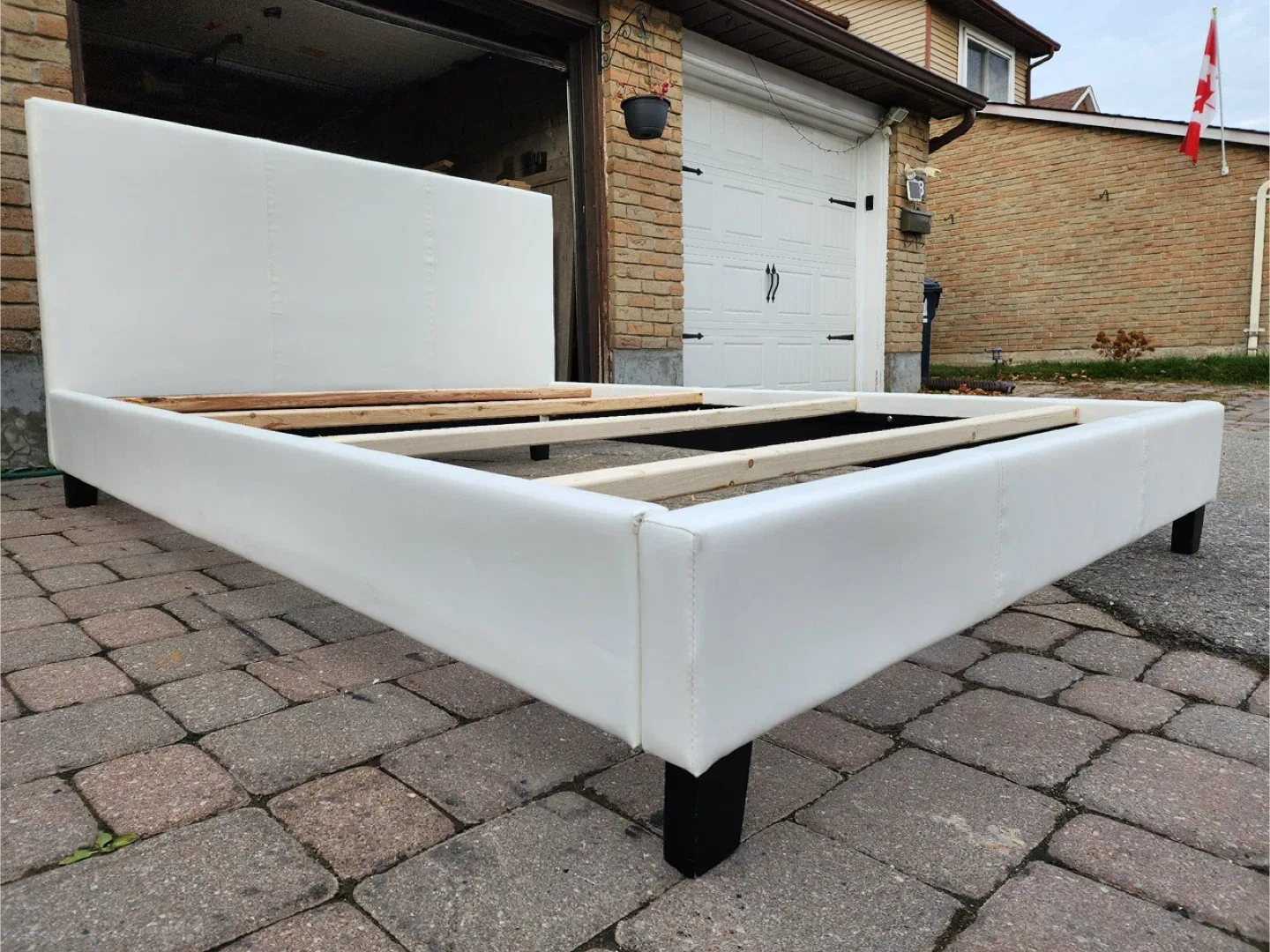 White Upholstered Bed Frame image indicator(2)