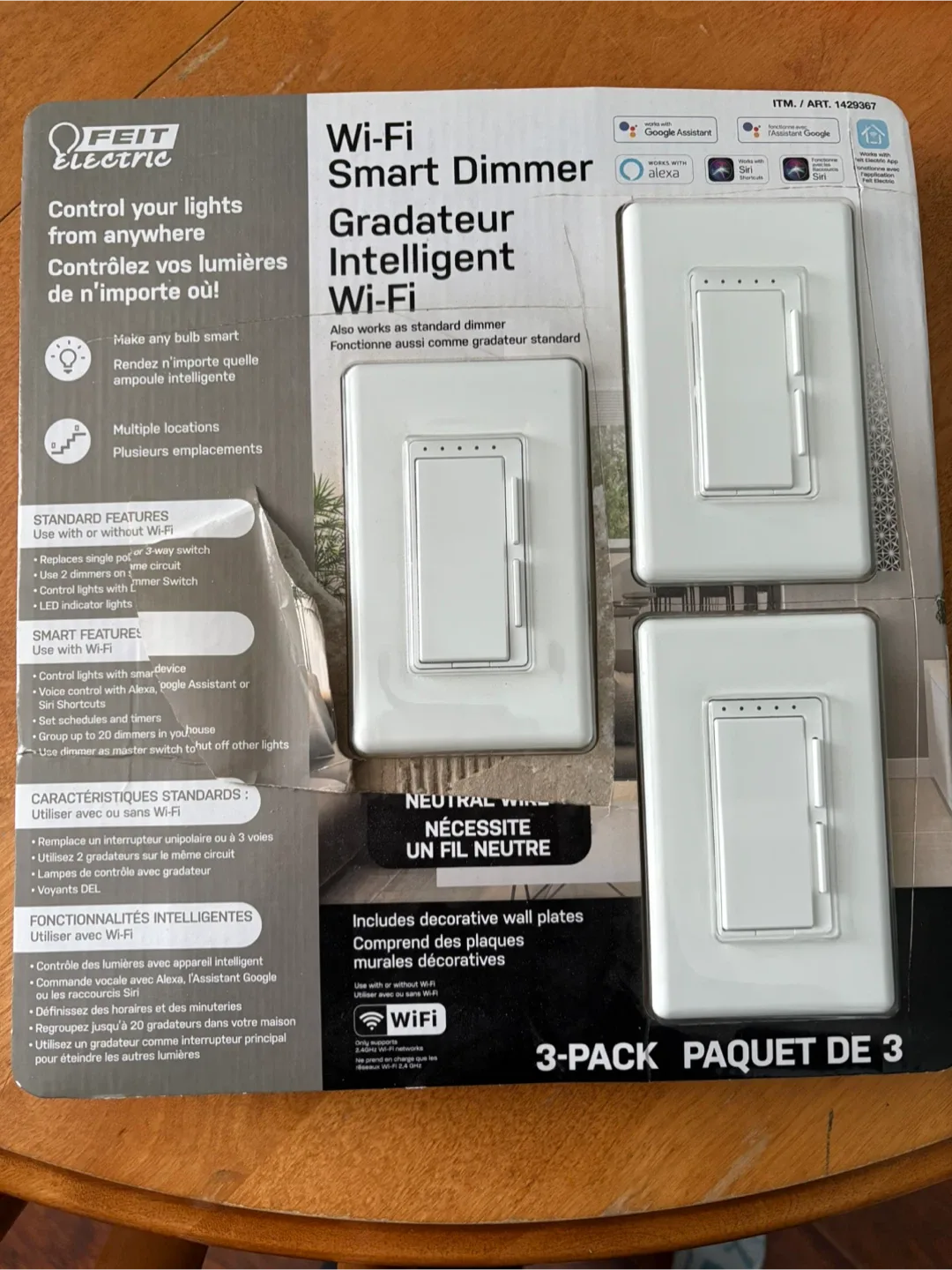 New Feit Electric Wi-Fi Smart Dimmer 3-Pack