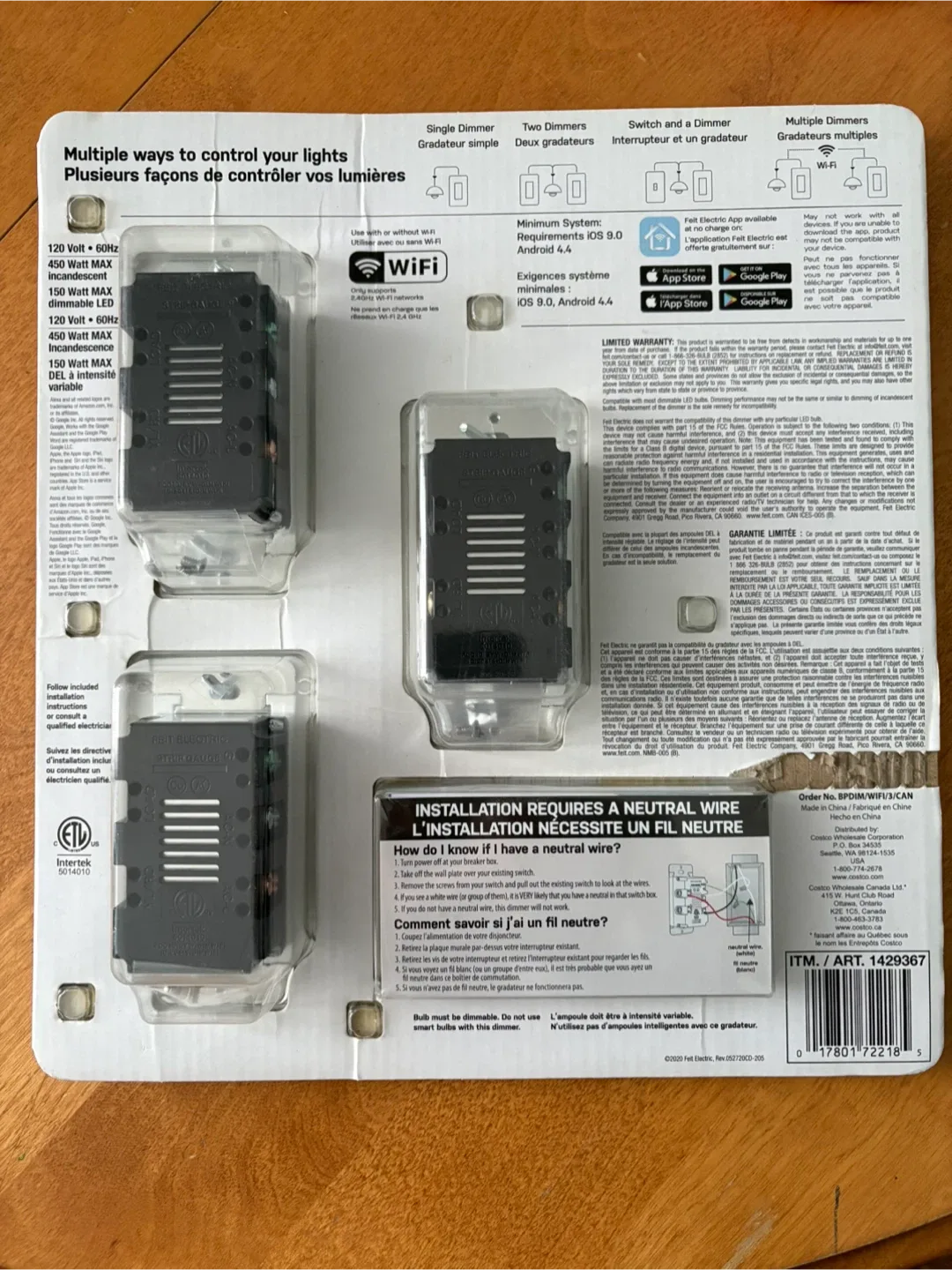 New Feit Electric Wi-Fi Smart Dimmer 3-Pack image indicator(6)
