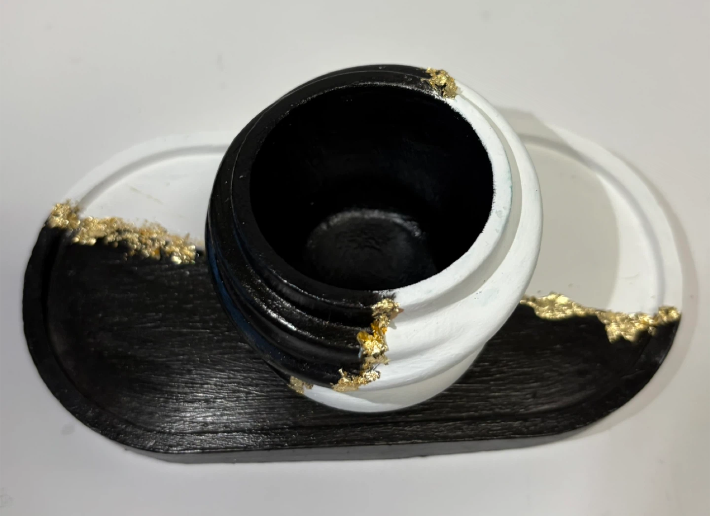 Handmade Black and White Tray and trinket Set - photo 2
