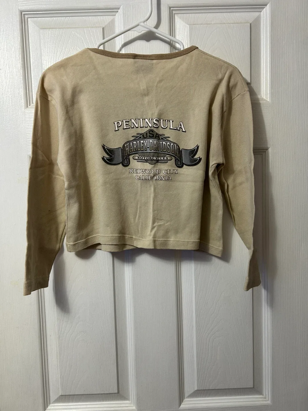 Harley-Davidson Beige Long Sleeve Top - Size L