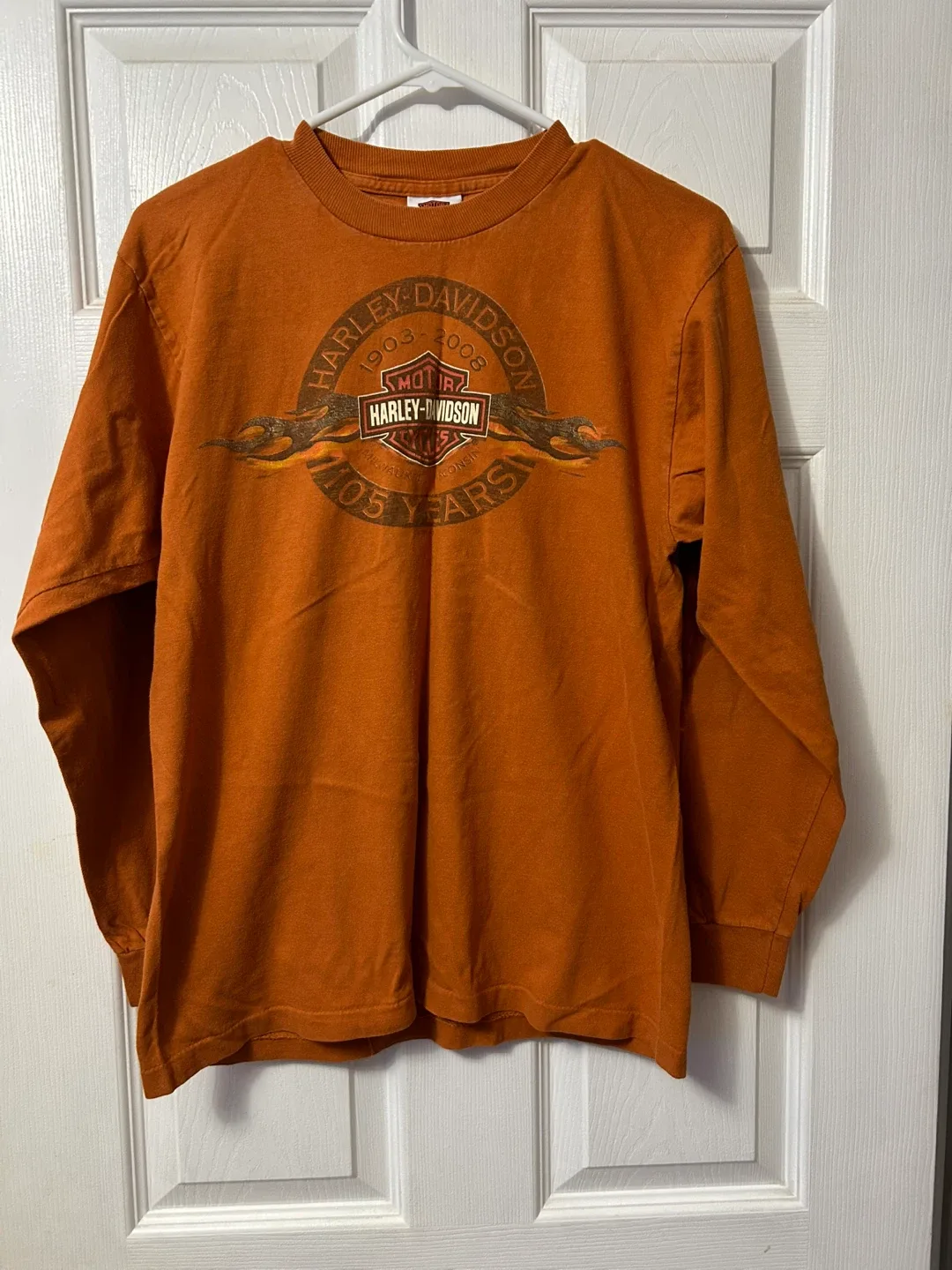 Harley-Davidson Orange Long Sleeve Shirt - Size M image indicator(3)