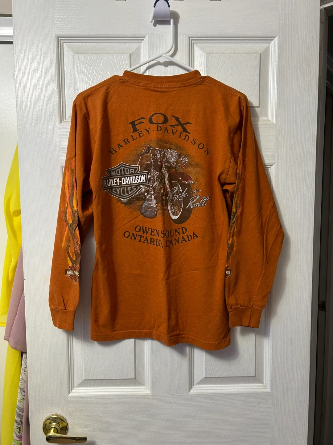 Harley-Davidson Orange Long Sleeve Shirt - Size M