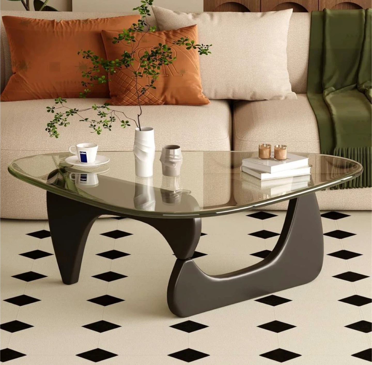 Glass Coffee Table - Triangle Shape