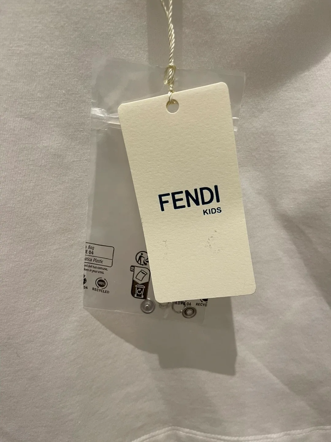 New Fendi Kids White T-Shirt, Size 18 Months image indicator(5)