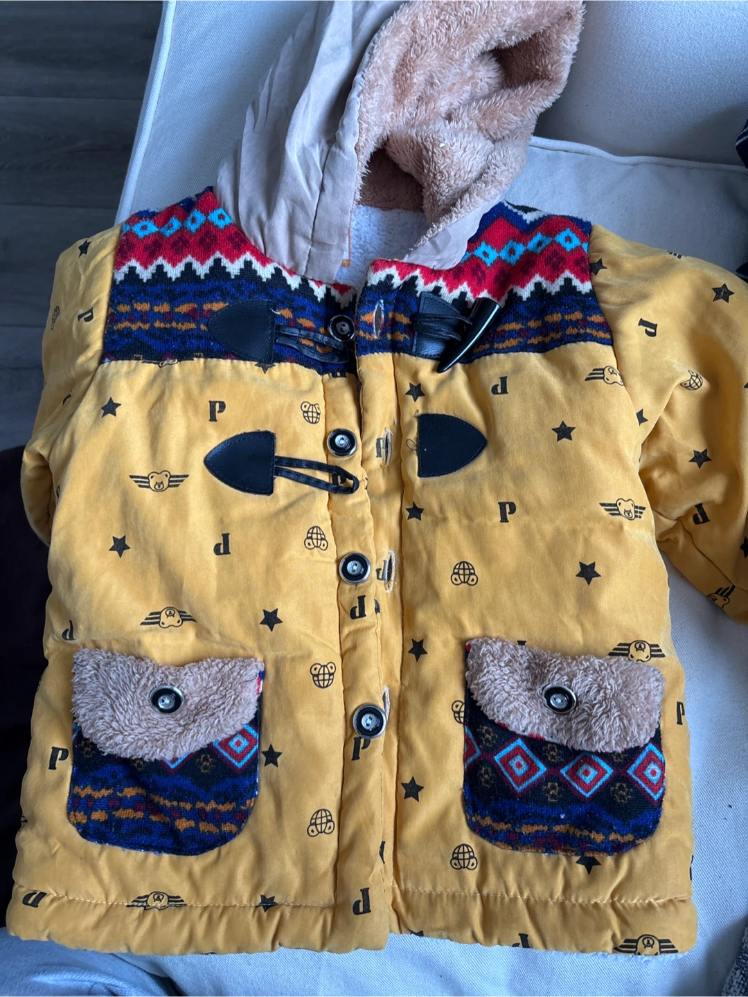 Kids Yellow Padded Winter Jacket