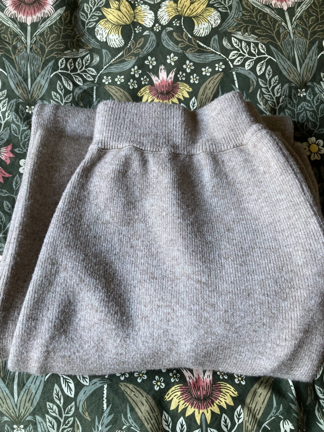 Wide Leg Beige Knit Pants- S - photo 3