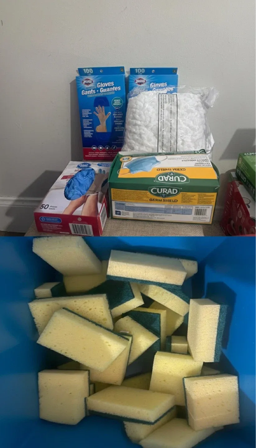 Sponges+ Gloves & Mask  cottonballs Bundle – All New #cleanout