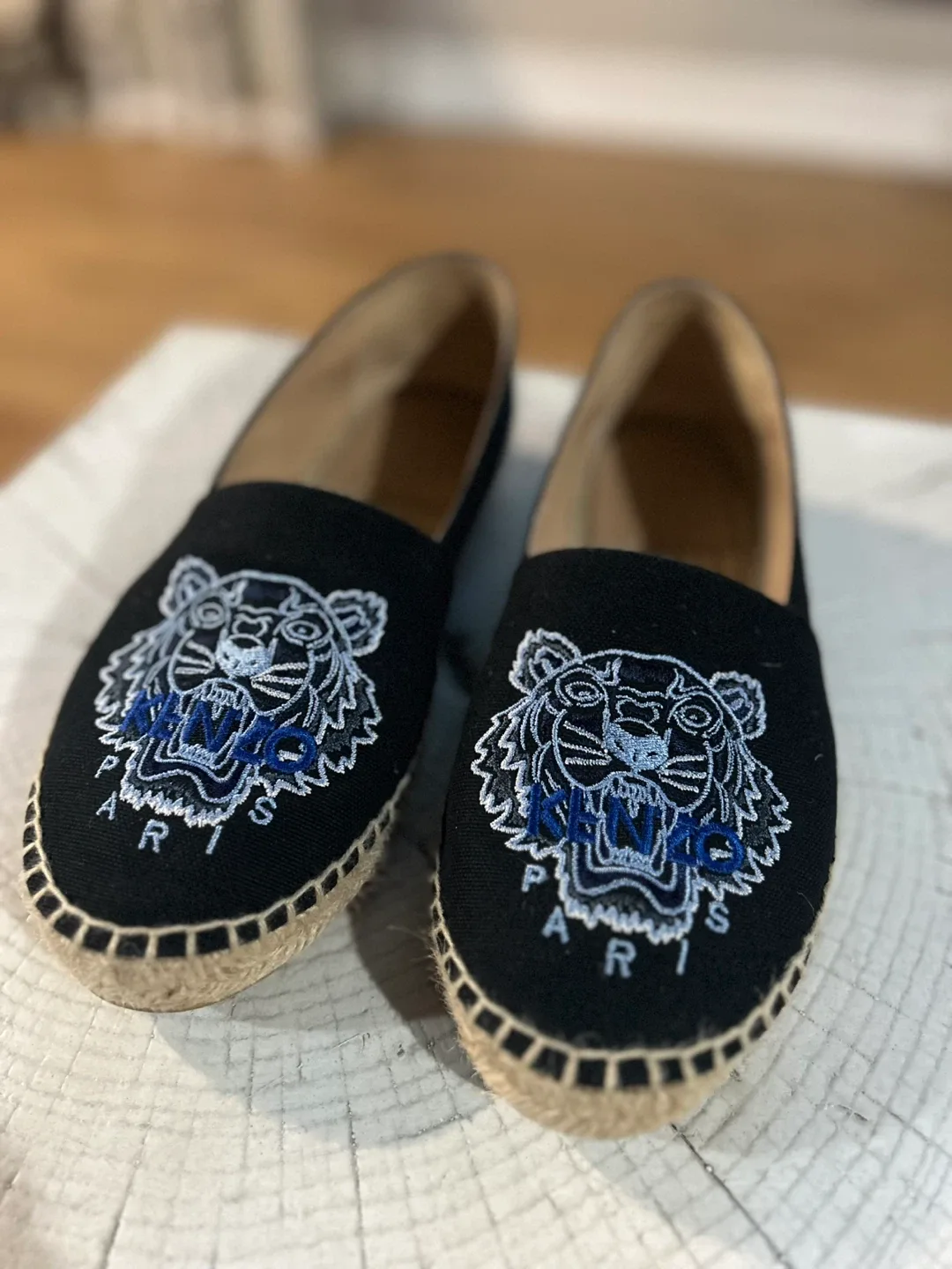 KENZO Black/Dark Blue Classic Tiger EspadrillesSize: 37