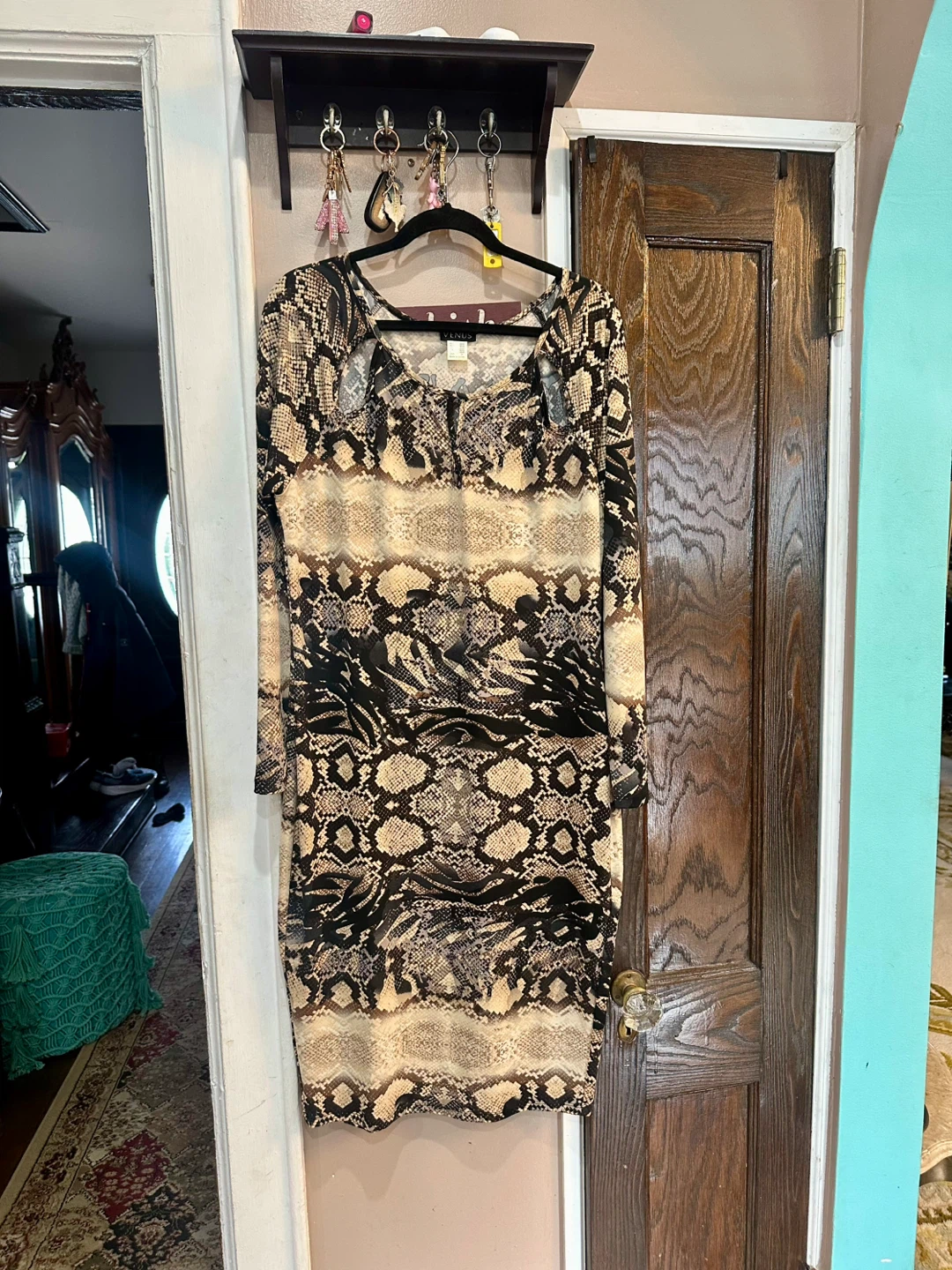 Venus Snakeskin Print Dress - Size XL
