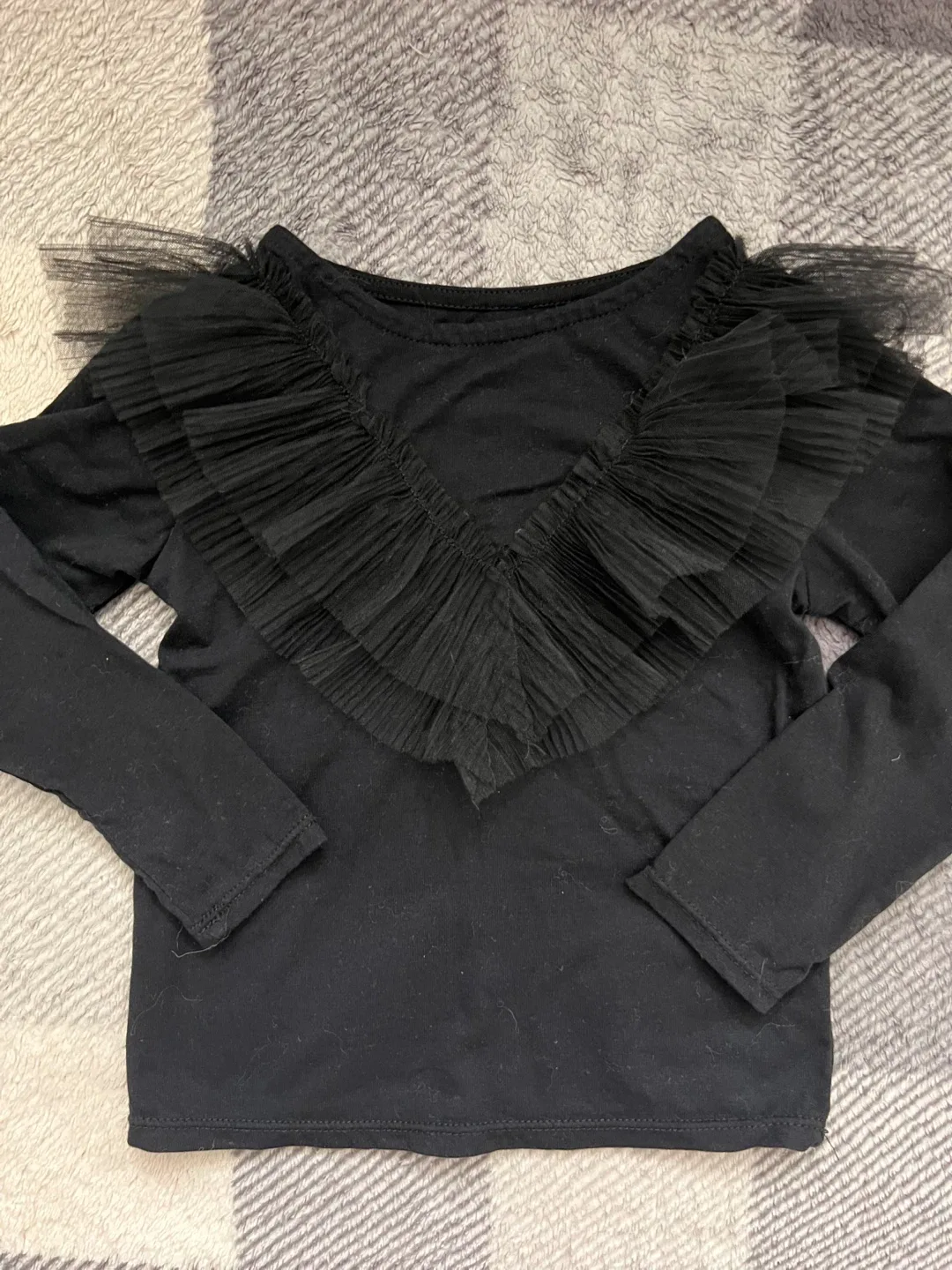 H&M Black Top with ruffles - Size 2T