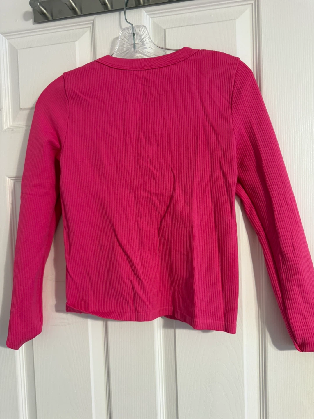 No Boundaries Pink Ribbed Long Sleeve Top