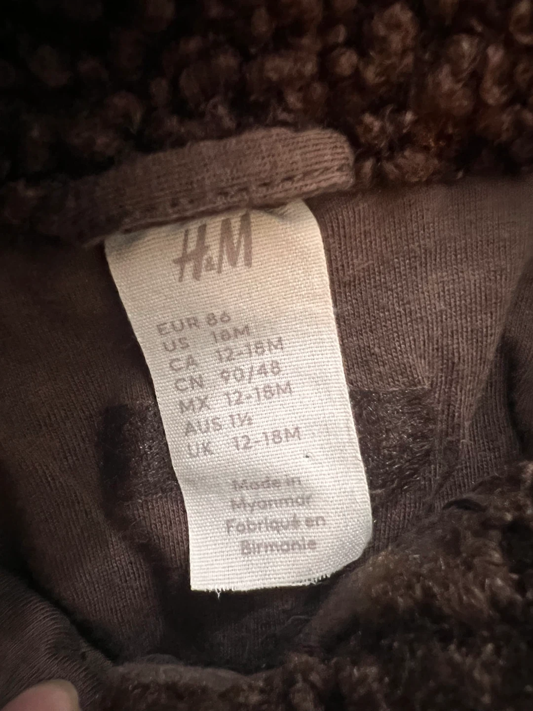 H&M Teddy Bear Sherpa Jacket - Size 12-18M - photo 4