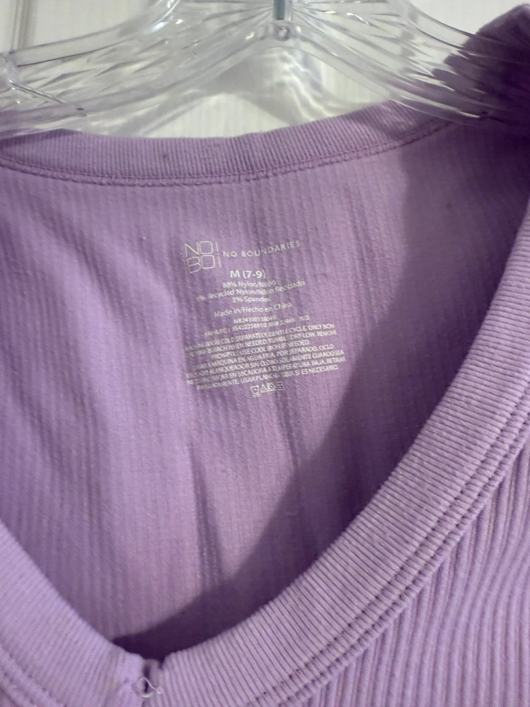 No Boundaries Purple Ribbed T-Shirt - Size M - photo 3