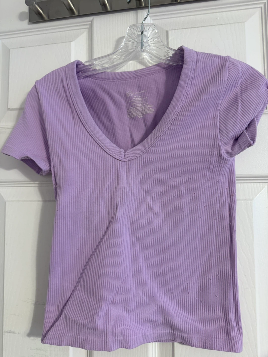 No Boundaries Purple Ribbed T-Shirt - Size M