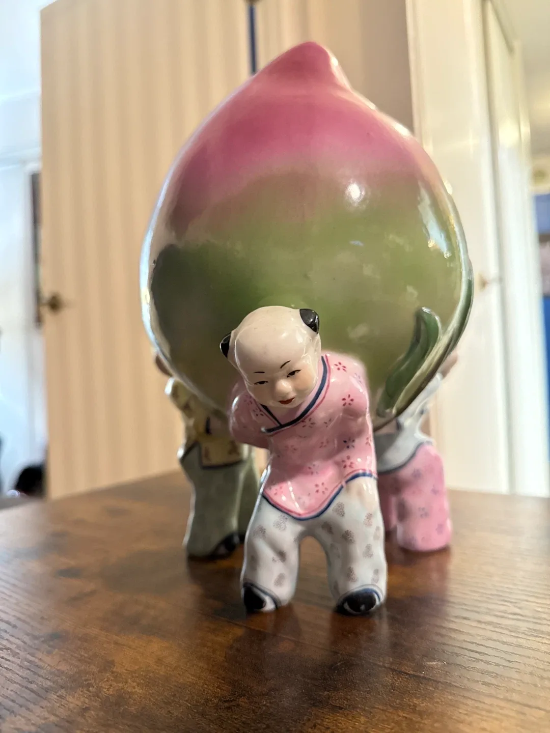 Vintage Ceramic Peach Figurine