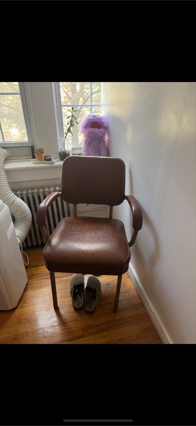 Vintage Brown Metal Frame Chair