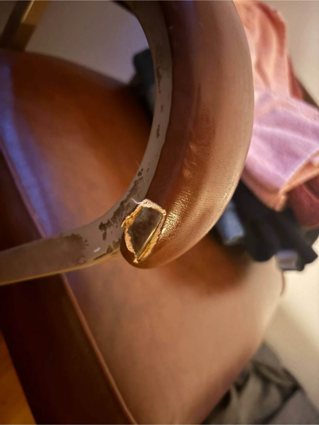 Vintage Brown Metal Frame Chair - photo 2