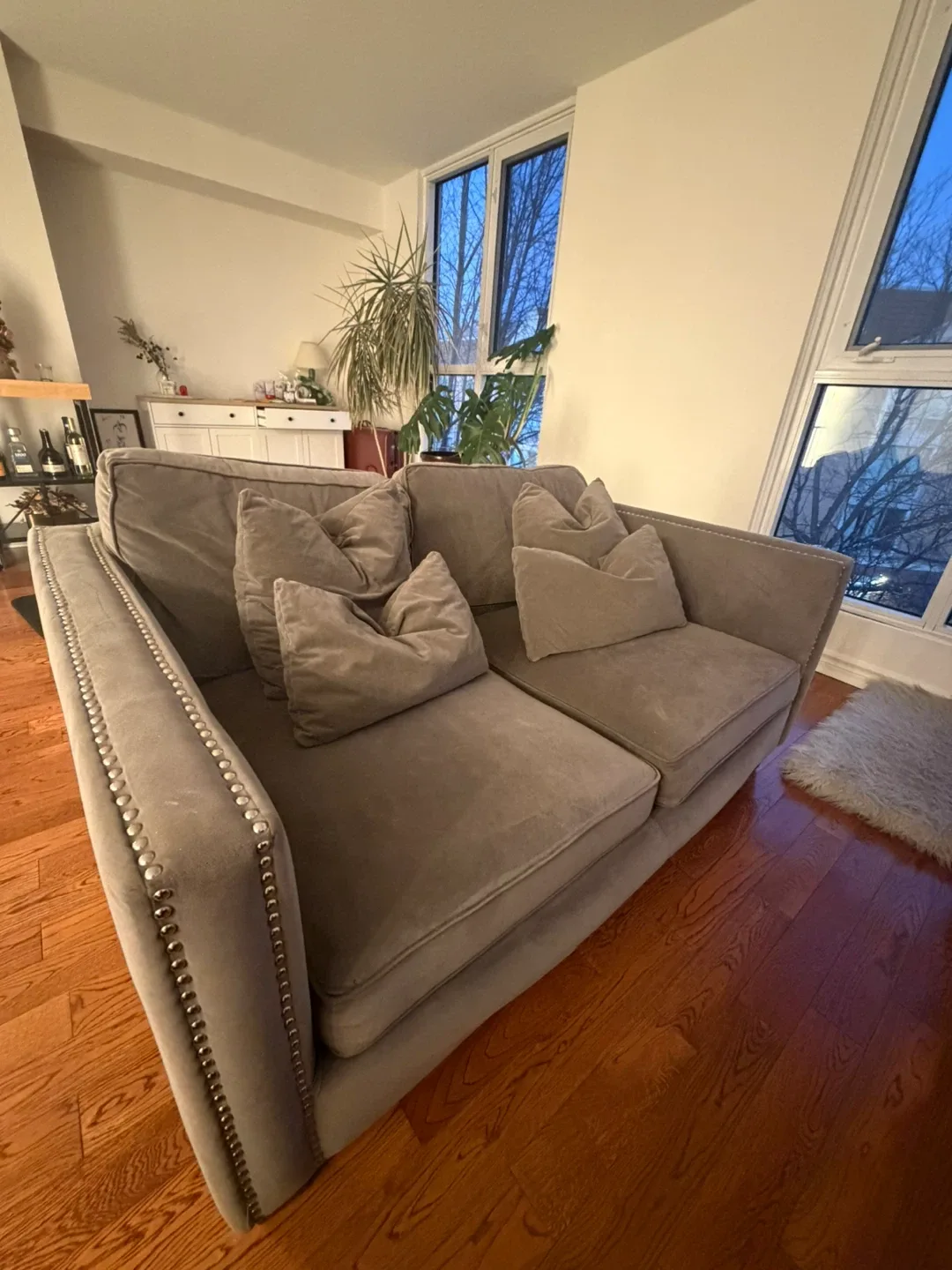 Grey Suede Sofa image indicator(2)