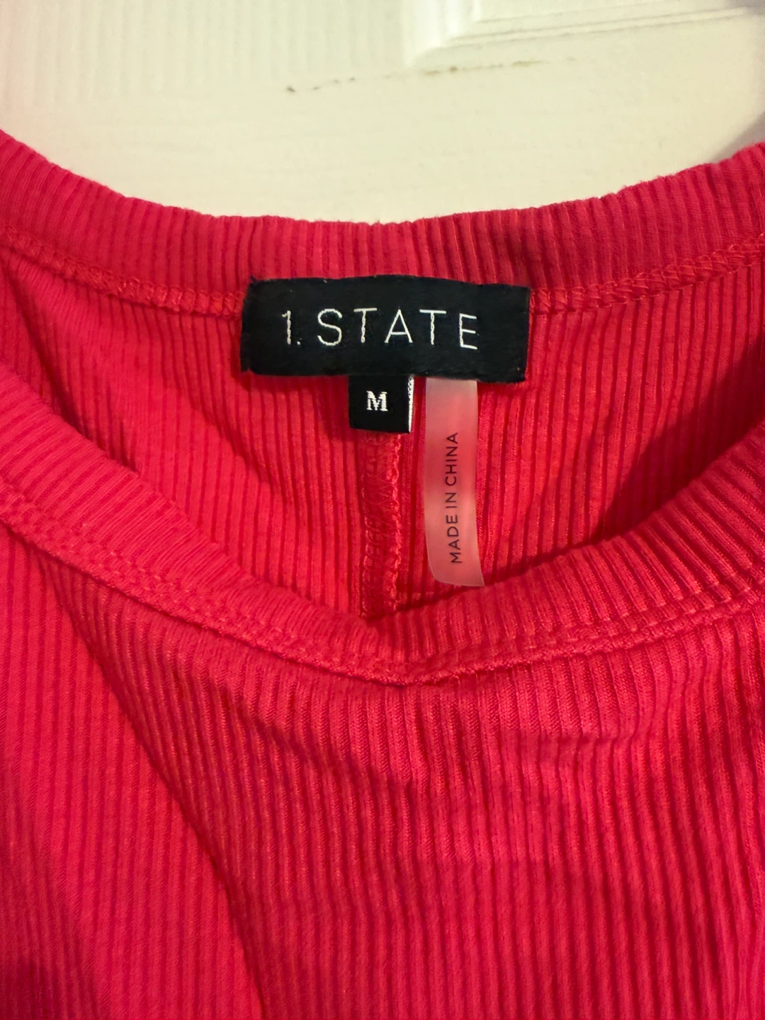 1.State Pink Ribbed Tank Top - Size M - photo 3