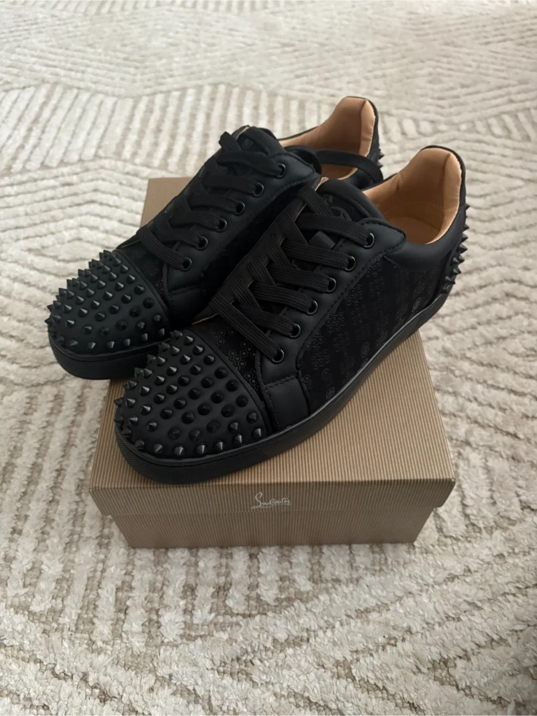 Christian Louboutin Black Spiked Sneakers